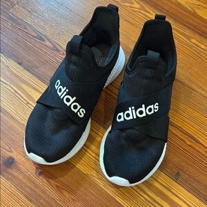 Adidas Black and White Slip-On Sneakers